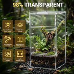 Jumping Spider Enclosure – Acrylic Terrarium Habitat for Spiders, Tarantulas