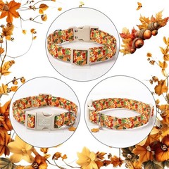 Fall Dog Collar Cute Autumn Leaves Puppy Collar – Light Comfortable Adjustabl…