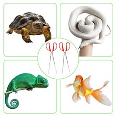 15 Inch Snake Feeding Tongs, 2 PCS Stainless Steel Reptile Tongs, Extra Long Lar