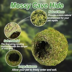 4pcs Crested Gecko Hide,Reptile Mossy Caves Hideout,Leopard Gecko Humid Hide,Nat