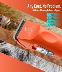 Professional Dog Grooming Clippers with 17H Runtime & Replaceable 440C Blade,…
