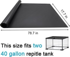 Reptile Carpet Bedding 17.7 X 78.7 Inches Cuttable Reptile Terrarium Black