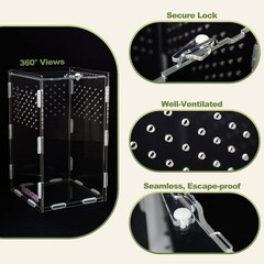 Transparent 4.7” Mini Acrylic Reptile Enclosure – 360° View & Ventilated