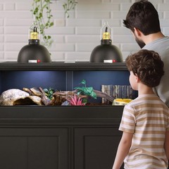 2 Pack Reptile Light Fixture, 8.5in Deep Dome Reptile Heat Lamp Fixture with …