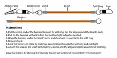 Adjustable Reptile Lizard Harness and Leash-Large
