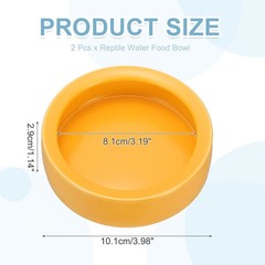 Reptile Food Bowl Worm Water Dish Ceramic Pet Bowl Small 4″ Clay 2 Pack