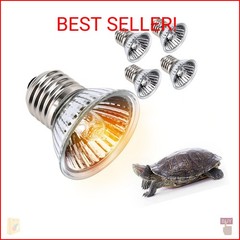 50W UVA+UVB Reptile Heat Lamp, 4 Pack Heat Lamp Light Bulbs for Reptiles, Amphib
