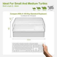 Turtle Tank Habitat Kit, Clioran Aquatic Tortoise Enclosure Starter Aquarium wit