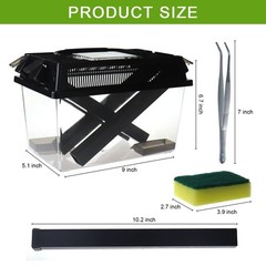 SORWATEE Reptile Cricket Keeper, Transparency Cricket Pen with Tubes, Insect …
