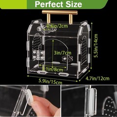 Acrylic Jumping Spider Enclosure Magnetic Lock Terrarium with Feeding Port