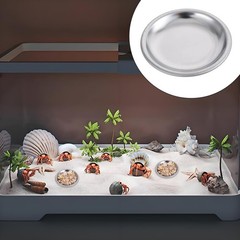 SynHHergyx 4 Pcs Hermit Crab Food & Water Bowl, Small Stainless Steel