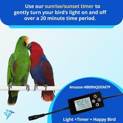 HappyBird Lighting Bird Cage Light with Chew Guard – Full Spectrum LED Pet Li…