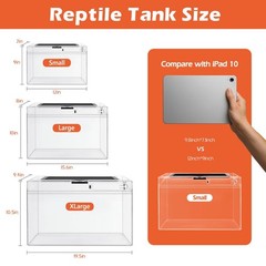 8-Piece Reptile Tank Starter Kit – Escape Proof Hermit Crab & Lizard Habitat, Mu