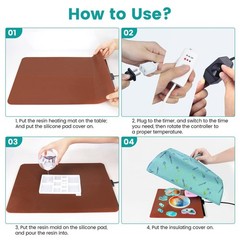 Epoxy Heating Mat with Cover Timer, Heat Pad for Resin Molds, Fast Curing Dry…