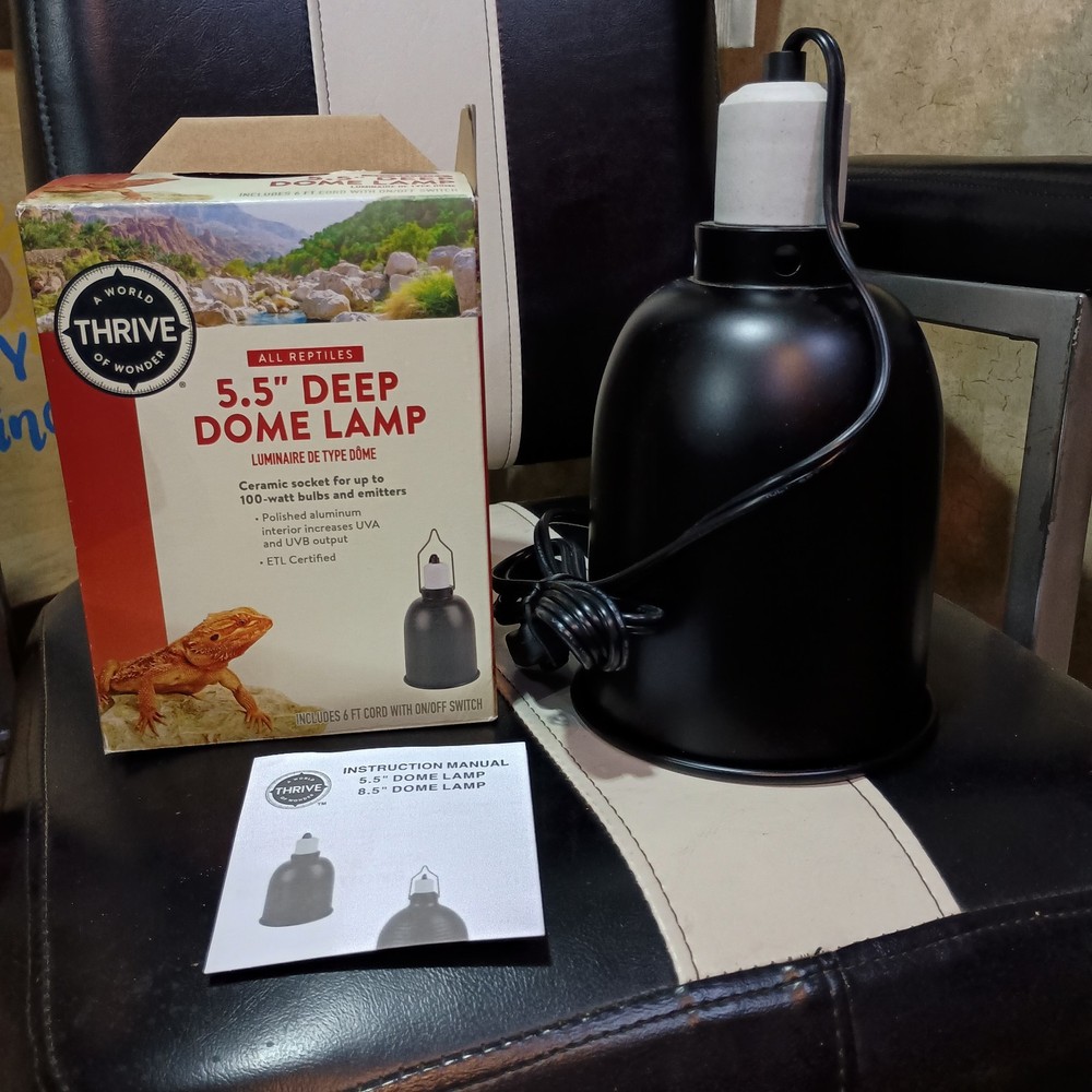 Thrive 5.5″ Deep Dome Lamp For Reptiles 6 ft Cord, On/Off Switch NEW