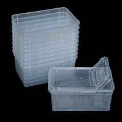 JOBEDE 10 Pcs Reptile Feeding Boxs, Plastic Spider Terrariums Breeding Box Fe…