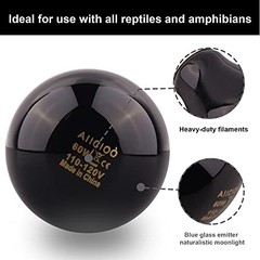 Pack of 2 Reptile Heat Lamp 60 Watt Reptile Night Heat Bulb Terrarium Moon