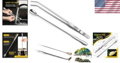 Versatile 2pcs Reptile Feeding Tongs & Spoon – Safe Stainless Steel Tools Set