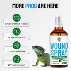 Reptile Wound Care Spray with Silver – for Wounds, Cuts, Scale Rot, Burns, So…