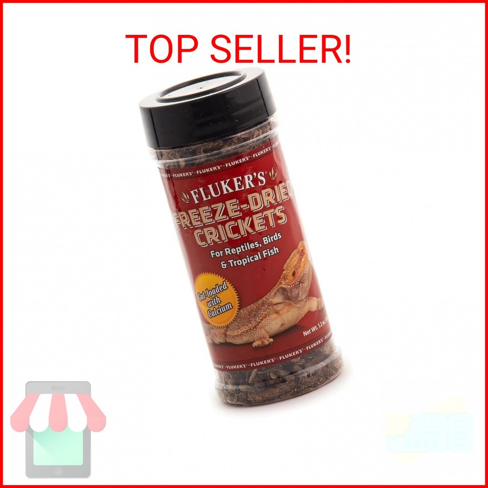 Fluker’s Freeze Dried Crickets, Ideal for Reptiles, Birds, and Fish, 1.2 oz