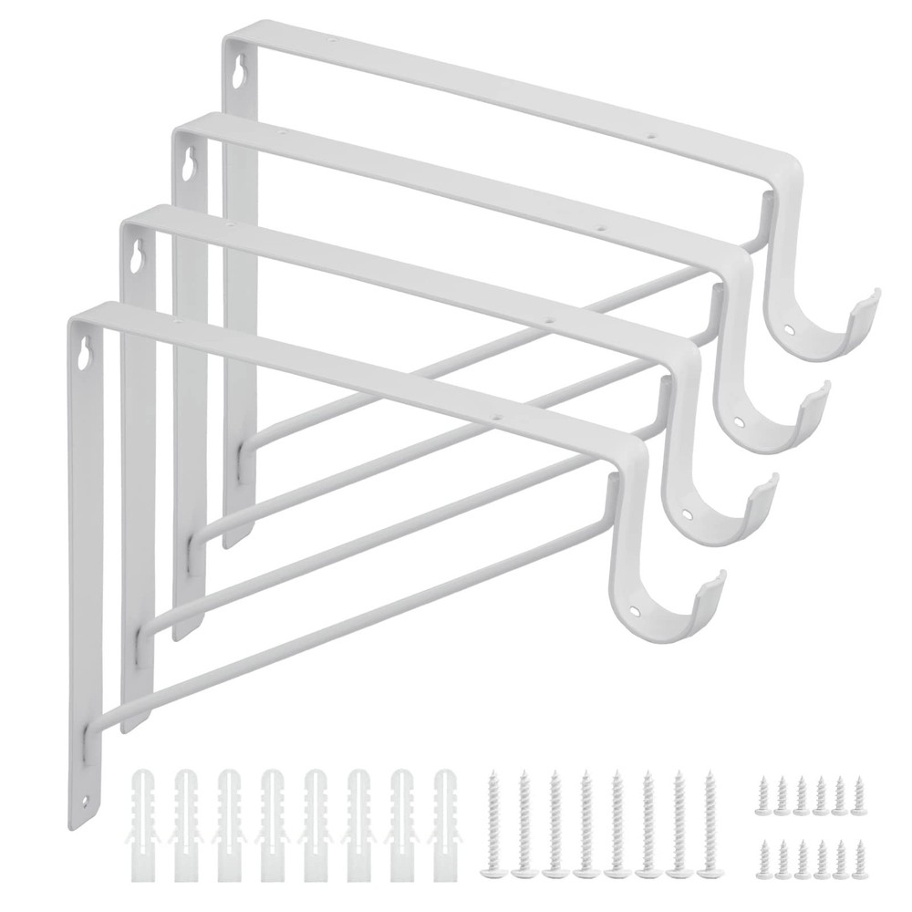4 Pack Heavy Duty Closet Shelf and Rod Brackets, 10.9 x 12.3 x 1 Inch Closet …