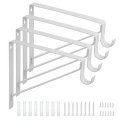 4 Pack Heavy Duty Closet Shelf and Rod Brackets, 10.9 x 12.3 x 1 Inch Closet …