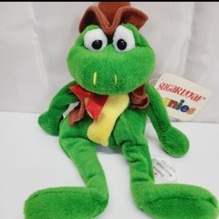 *m7 Sugarloaf Beanies frog in cowboy hat & vest 9″ long vintage