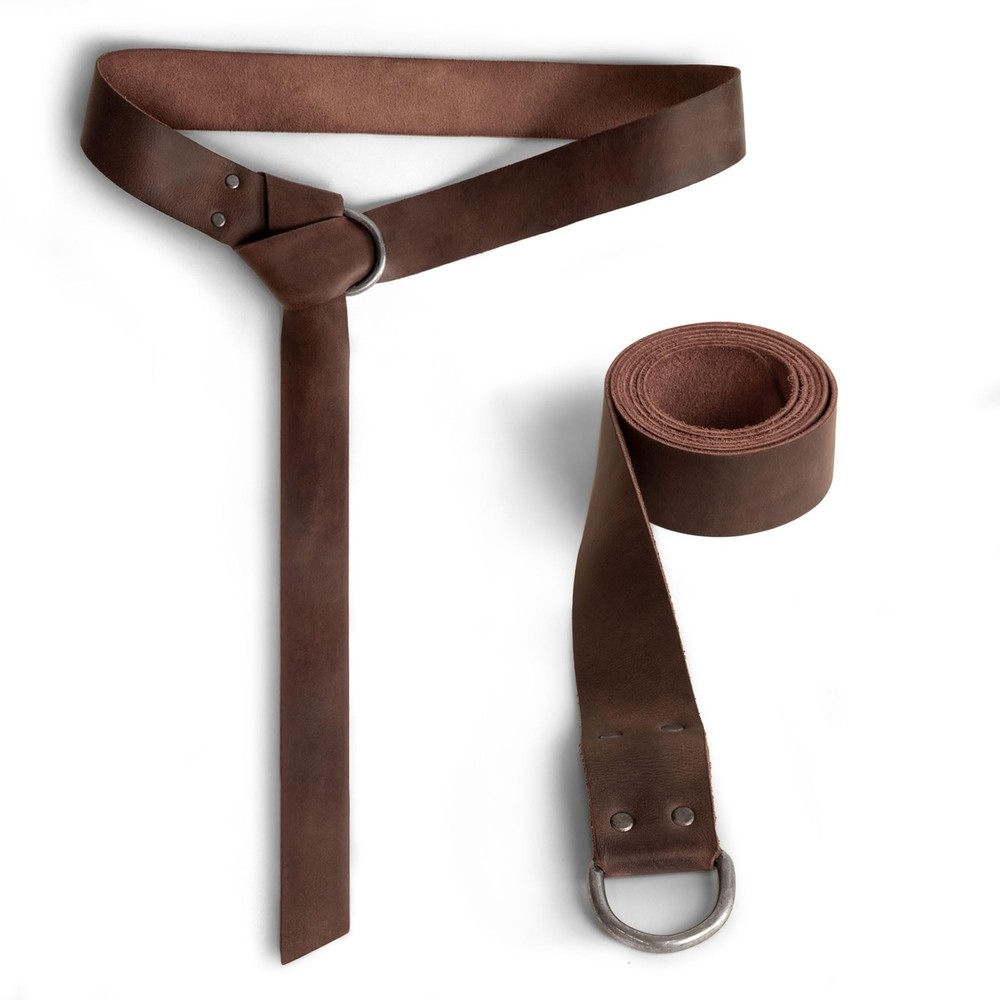 Hide & Play, Leather Medieval Belt with Half Ring Closure, Renaissance Style,…
