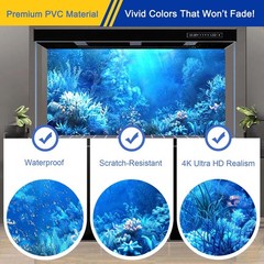 Aquarium Background & Fish Tank Background – Ultra HD Static Cling, No Tap