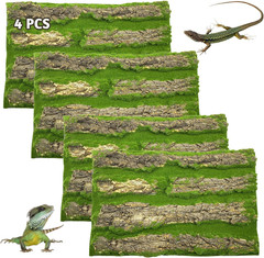 Reptile Terrarium Cork Background Bark Backdrop Wall Decor 4 Pack