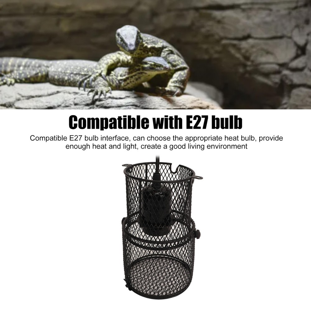 Reptile Heat Lamp Guard Avoid Scald Retractable Reptile Heat Lamp Mesh Cover