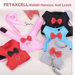 Rabbit Harness and Leash Small Pet Cute Vest Harness Leash L Red