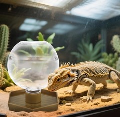 Reptile Water Feeder,Gecko Bearded Dragon Automatic Water Dispenser 12 Oz Amp…