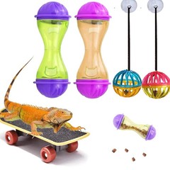 5 pcs Breaded Dragon Toys Set Balls Bell Reptile Feeder Toy Pequeño, 5