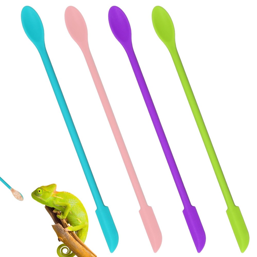 Xelsluthe 4 Pcs Reptile Spoon, Crested Gecko Food Mixing 1 Count (Pack of 4)