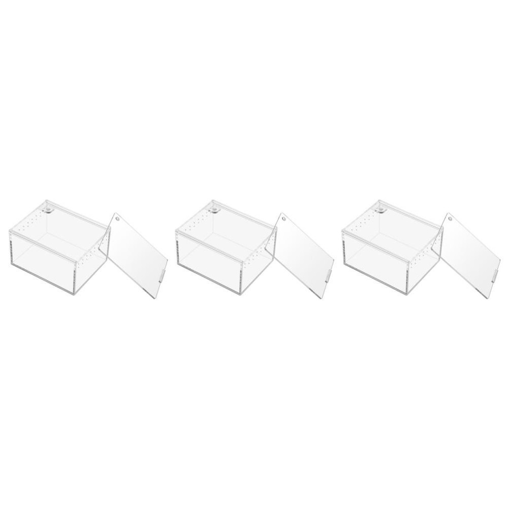3 Pack Jumping Spider Habitat Scorpion Feeding Box Lizard Case Cage