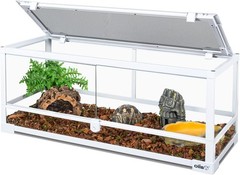 Full Glass Long Tank Reptile Terrarium 20 Gallon Front Opening Terrarium
