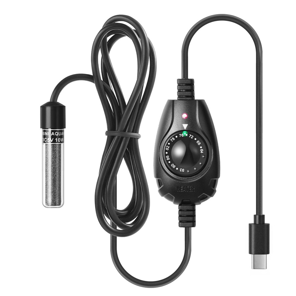 FEDOUR Mini Type-C Aquarium Heater, Small Adjustable Heater with External Con…