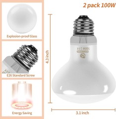 100W UVA Daylight Heat Bulb 2-Pack for Reptiles & Amphibians – Quality