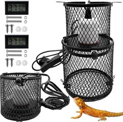 2 PCS Retractable Reptile Heat Lamp Guard,Reptile Anti-Scald Mesh Cage Guard …
