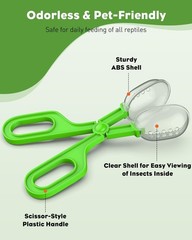 Pawfly 3 Pack Reptile Feeding Clamp, Bug Scooper, Plastic Reptile Poop Scoop, Te