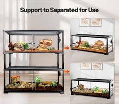 40 Gallo Glass Reptile Enclosure Terrarium Double Stacked Snake Tank for Lizards
