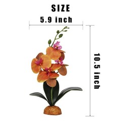 Artificial Orchids Plants, Reptile Terrarium Decor, Bearded Dragon Tank Acces…