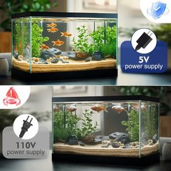 AQQA Electric Sponge Filter for Aquarium, Quiet USB Powered Fish Tank Sponge …