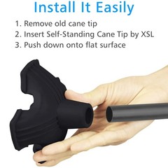 XSL Cane Tips – Heavy Duty Rubbers Self Standing Quad Base Replacement Walkin…