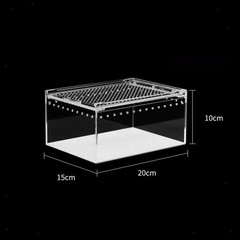 Reptile Feeding Box Clear Animal Habitat Cage for Geckos Snake Hatching Case