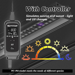 39-Inch LED UVB Reptile Light with Auto On/Off & Preset Day-Night Cycle Dimming,