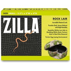 Zilla Rock Lair for Reptiles: Naturalistic Hide Retaining Humidity, Small Size