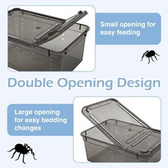 6pcs reptile Plastic Terrarium, Transport Container for Lizards, Geckos and more
