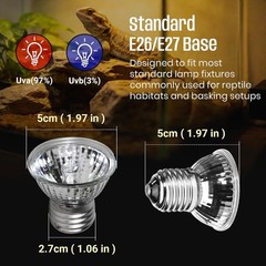 4-Pack 50W UVA+UVB Bulbs | Essential Heat & Light for Reptile Habitats
